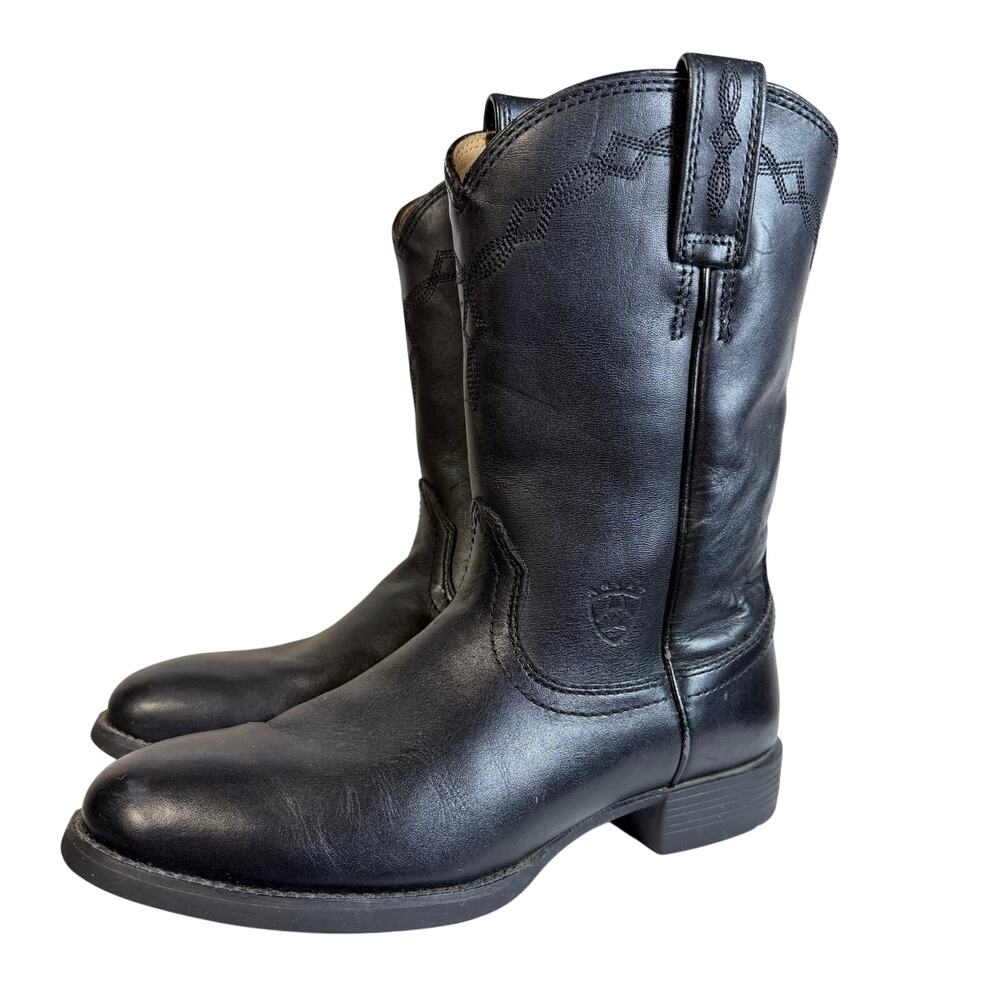 Ariat Heritage Roper Black Leather Cowboy Western Boots Women’s Size 7B